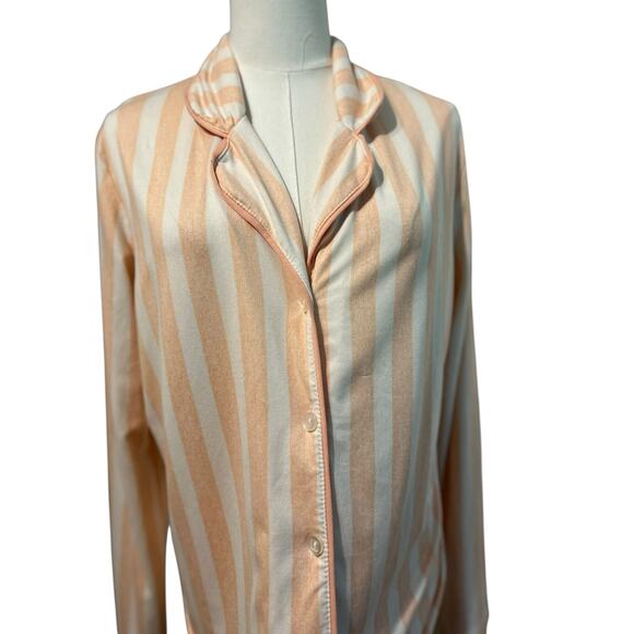 Wonderly Intimates Pajama Set Womans Size Med 2-Piece Pants & Top Peach Stripe - Picture 2 of 13